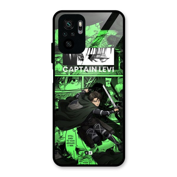 captain Levi Stance Glass Back Case for Redmi Note 10