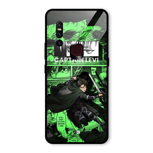 captain Levi Stance Glass Back Case for Vivo V15