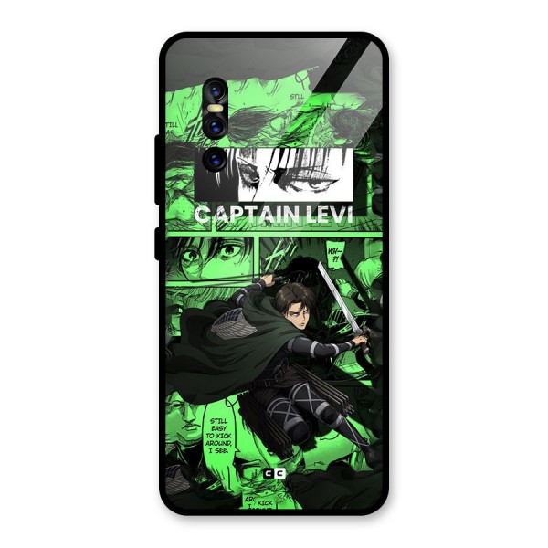 captain Levi Stance Glass Back Case for Vivo V15 Pro