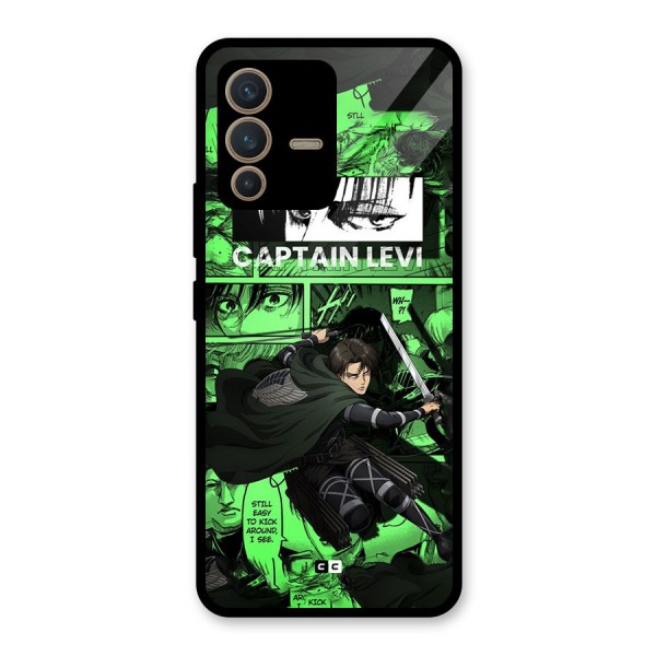 captain Levi Stance Glass Back Case for Vivo V23 5G