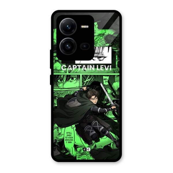 captain Levi Stance Glass Back Case for Vivo V25