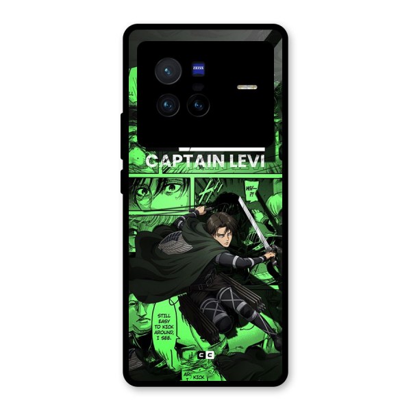 captain Levi Stance Glass Back Case for Vivo X80