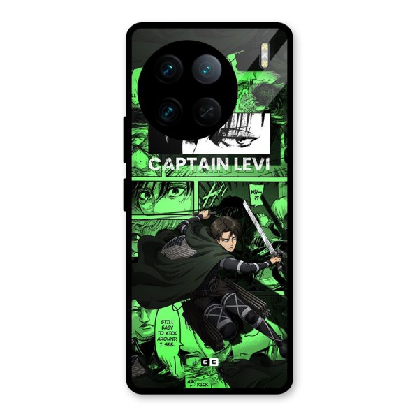 captain Levi Stance Glass Back Case for Vivo X90 Pro