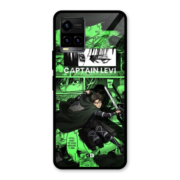 captain Levi Stance Glass Back Case for Vivo Y21G