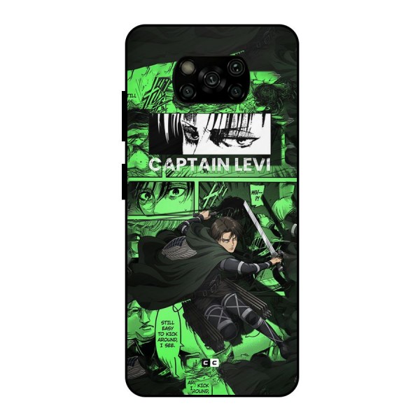 captain Levi Stance Metal Back Case for Poco X3