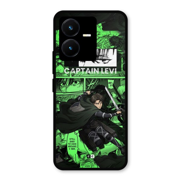 captain Levi Stance Metal Back Case for Vivo Y22s