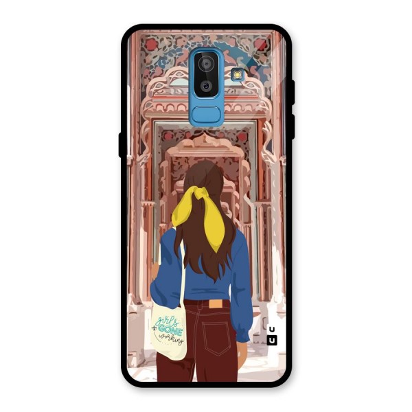 wonderful Girl Glass Back Case for Galaxy J8