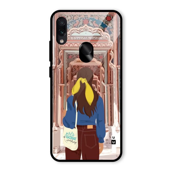 wonderful Girl Glass Back Case for Redmi Note 7S