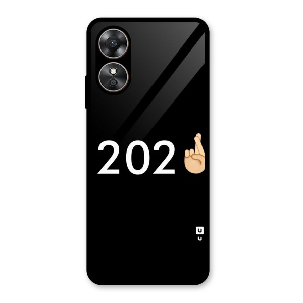 2021 Fingers Crossed Glass Back Case for Oppo A17