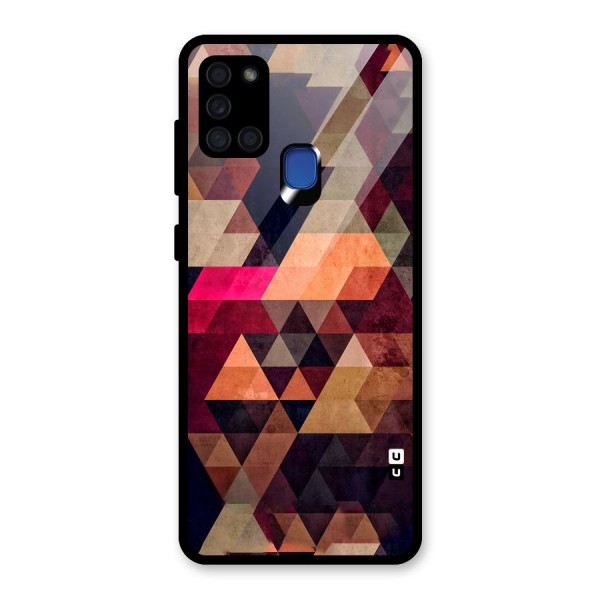 Abstract Beauty Triangles Glass Back Case for Galaxy A21s