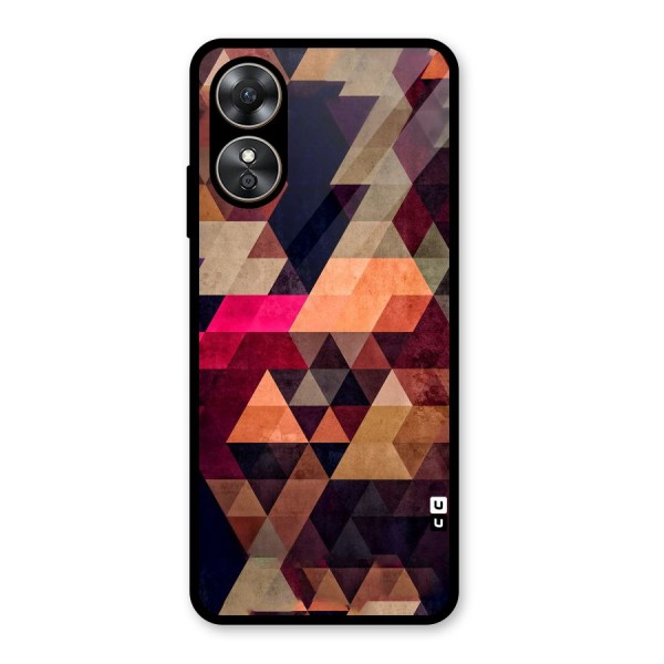 Abstract Beauty Triangles Glass Back Case for Oppo A17