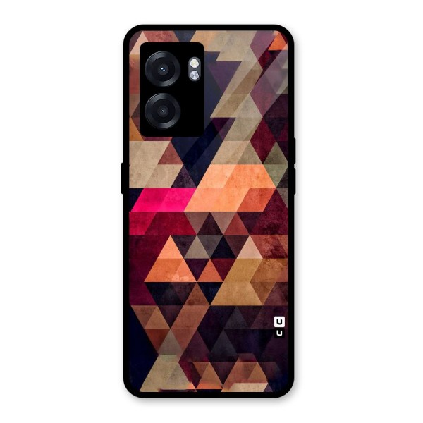 Abstract Beauty Triangles Glass Back Case for Oppo K10 (5G)