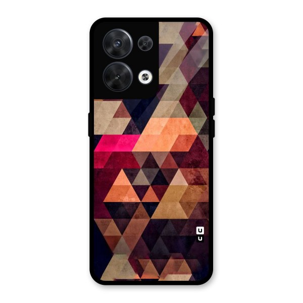 Abstract Beauty Triangles Glass Back Case for Oppo Reno8 5G