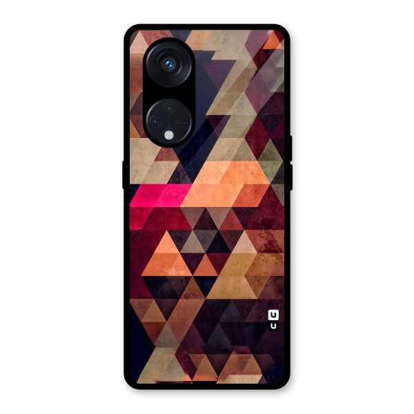 Abstract Beauty Triangles Glass Back Case for Reno8 T 5G