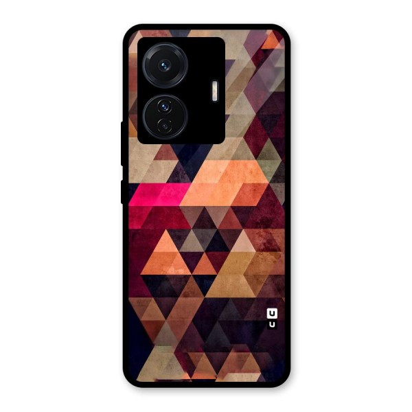 Abstract Beauty Triangles Glass Back Case for Vivo T1 Pro