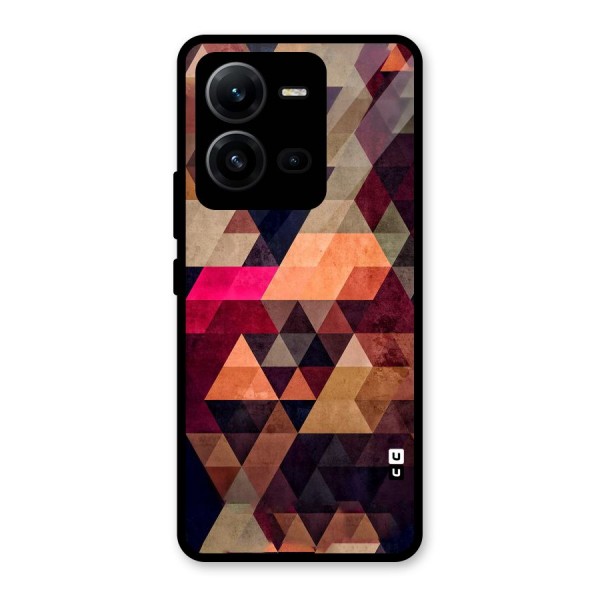 Abstract Beauty Triangles Glass Back Case for Vivo V25