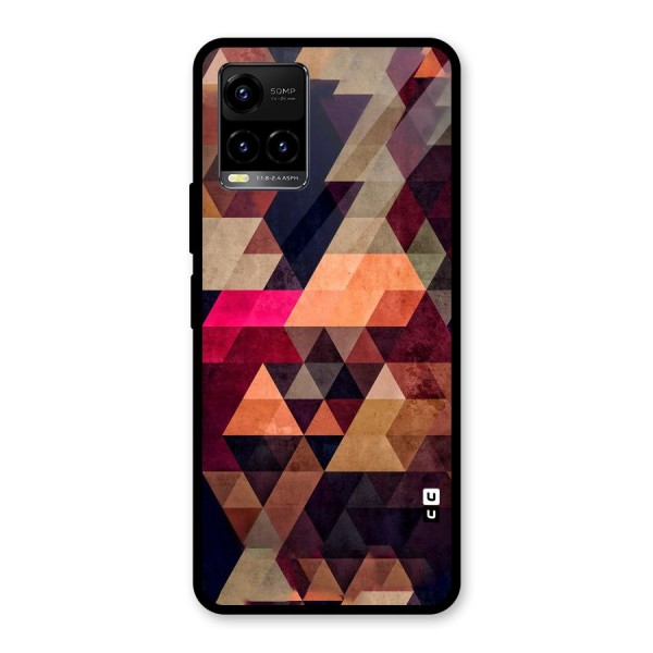 Abstract Beauty Triangles Glass Back Case for Vivo Y21G