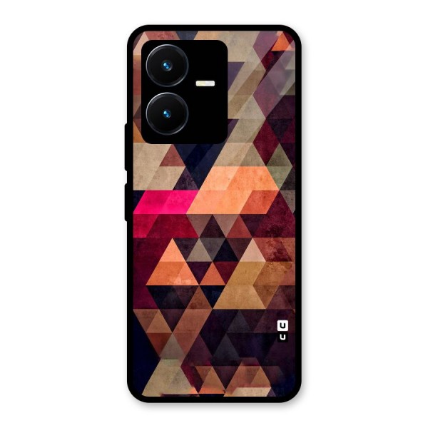 Abstract Beauty Triangles Glass Back Case for Vivo Y22