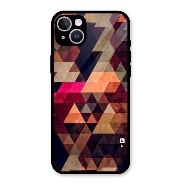 Abstract Beauty Triangles Glass Back Case for iPhone 14 Plus