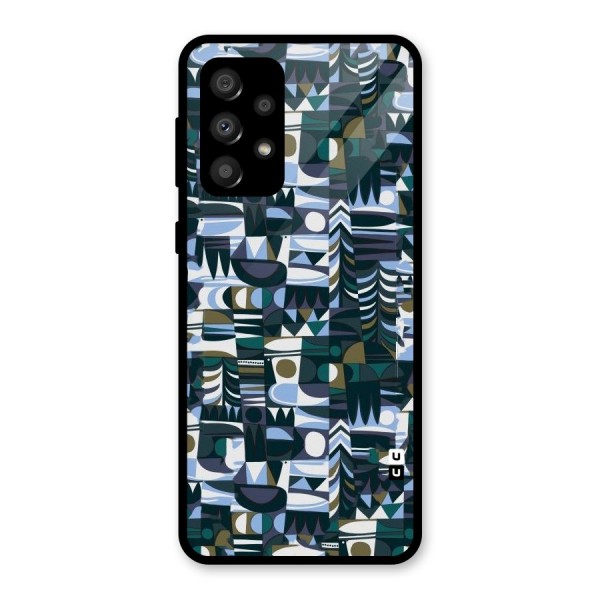 Abstract Blues Glass Back Case for Galaxy A32