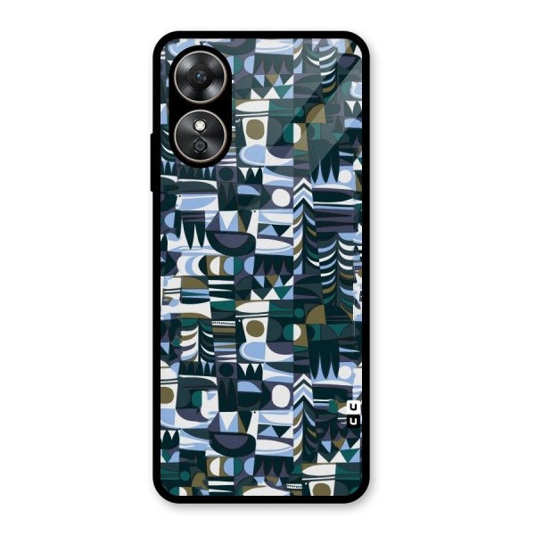 Abstract Blues Glass Back Case for Oppo A17