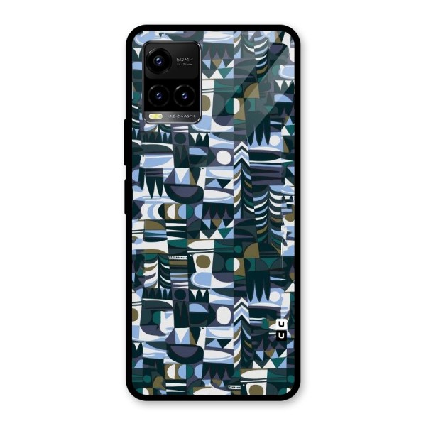 Abstract Blues Glass Back Case for Vivo Y21 2021