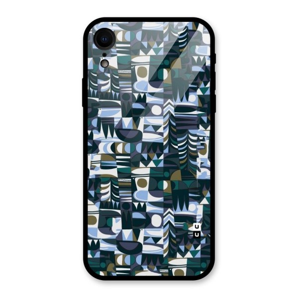 Abstract Blues Glass Back Case for XR