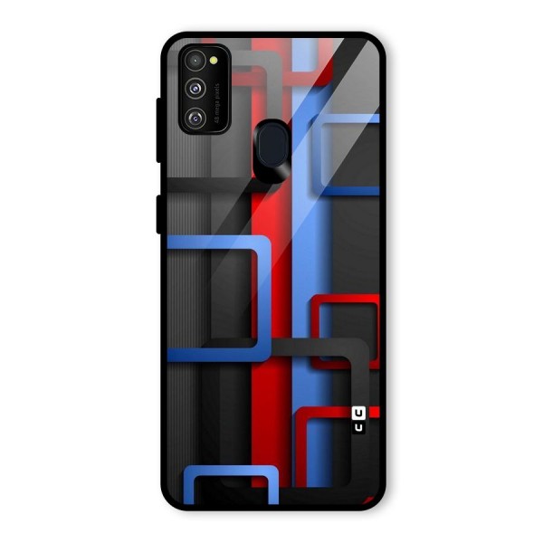 Abstract Box Glass Back Case for Galaxy M21