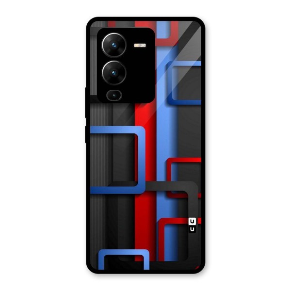 Abstract Box Glass Back Case for Vivo V25 Pro