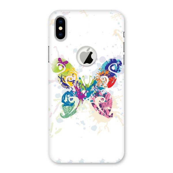 Abstract Butterfly Back Case for iPhone XS Logo Cut