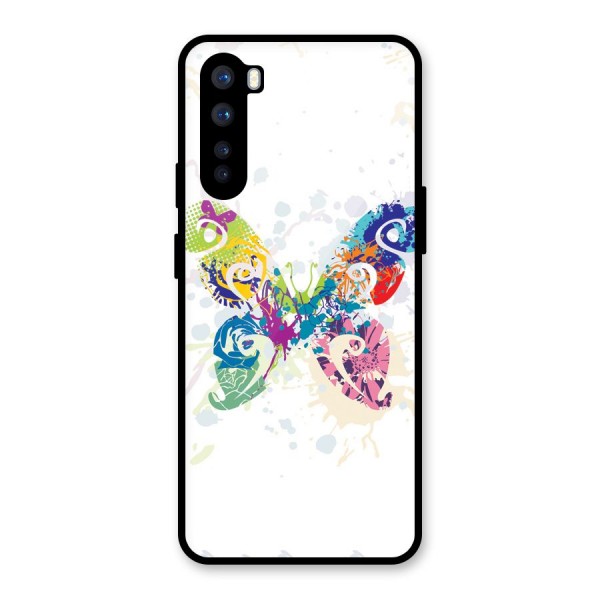 Abstract Butterfly Glass Back Case for OnePlus Nord