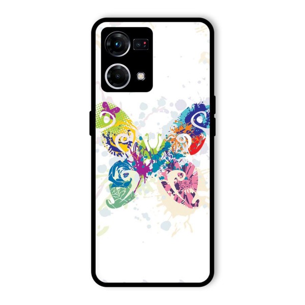 Abstract Butterfly Glass Back Case for Oppo F21s Pro 4G