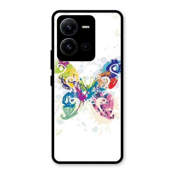 Abstract Butterfly Glass Back Case for Vivo V25