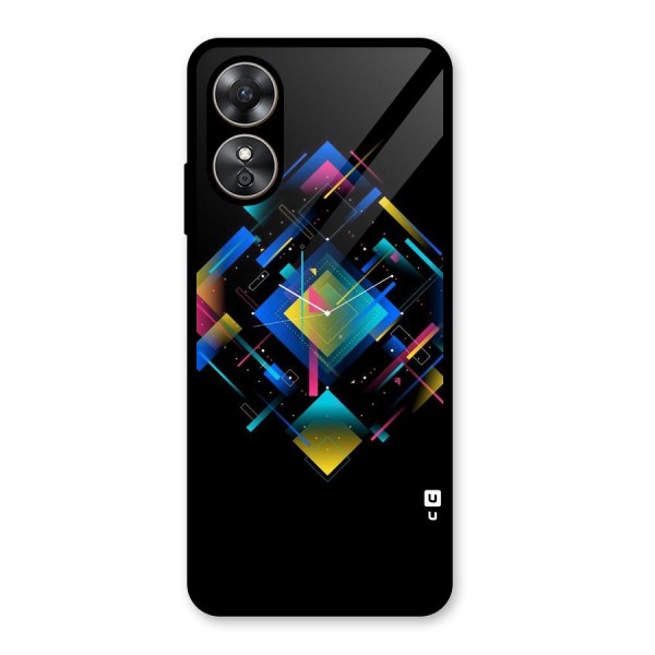 Abstract Clock Glass Back Case for Oppo A17