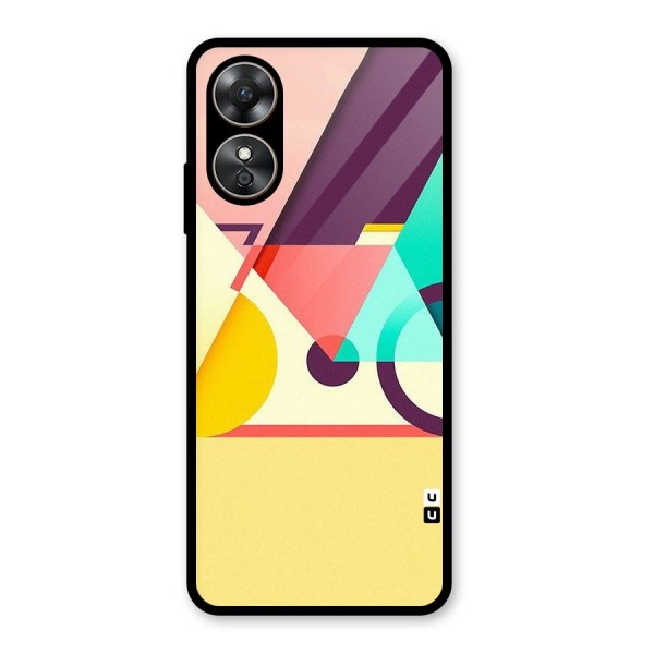 Abstract Cycle Glass Back Case for Oppo A17