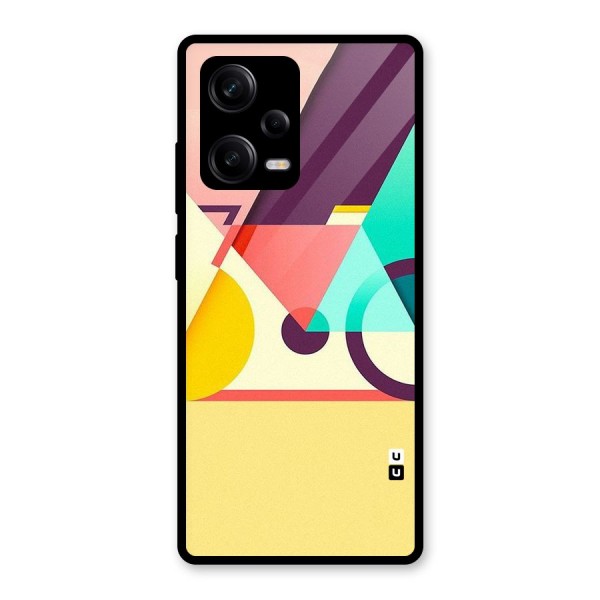 Abstract Cycle Glass Back Case for Redmi Note 12 Pro