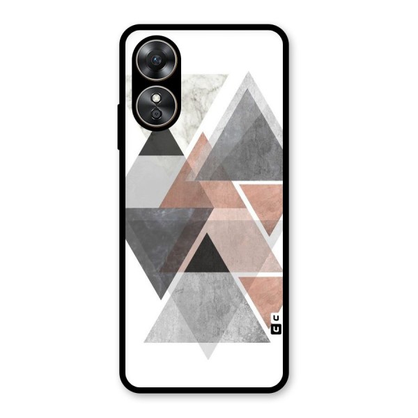 Abstract Diamond Pink Design Glass Back Case for Oppo A17