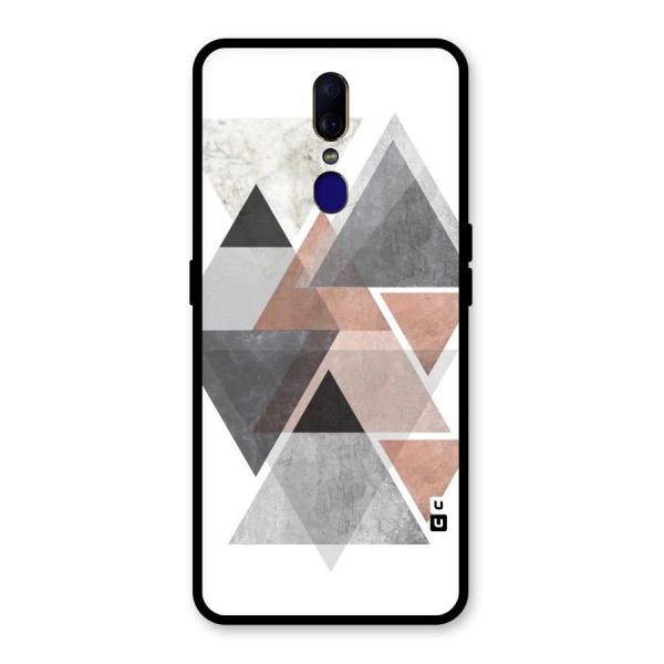 Abstract Diamond Pink Design Glass Back Case for Oppo F11