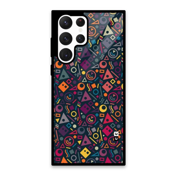 Abstract Figures Glass Back Case for Galaxy S22 Ultra 5G