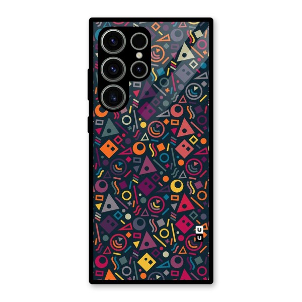 Abstract Figures Glass Back Case for Galaxy S23 Ultra
