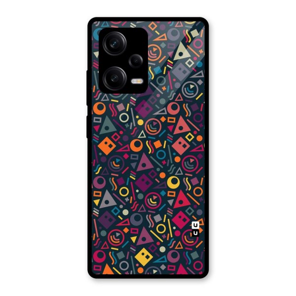 Abstract Figures Glass Back Case for Redmi Note 12 Pro