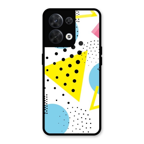 Abstract Geometry Glass Back Case for Oppo Reno8 5G