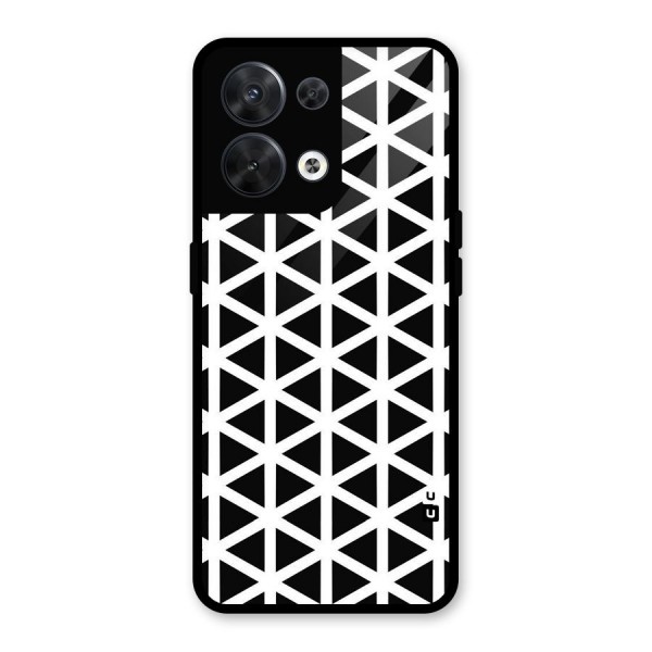 Abstract Geometry Maze Glass Back Case for Oppo Reno8 5G