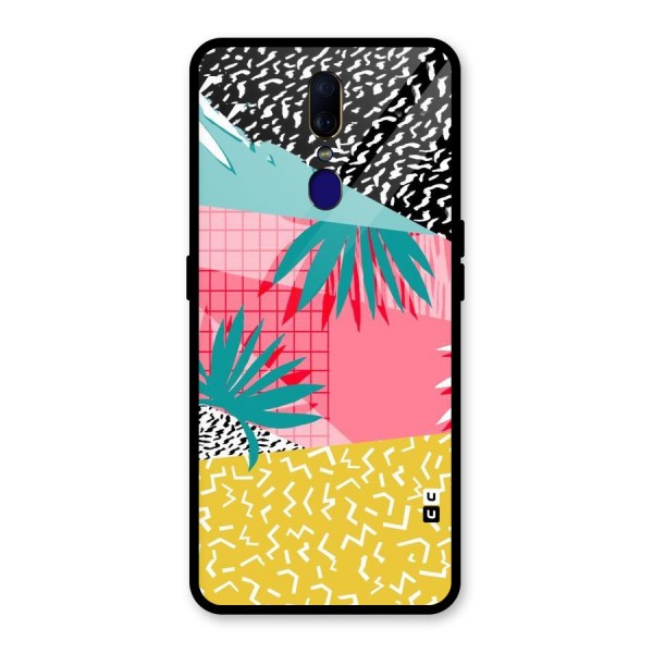 Abstract Grass Hues Glass Back Case for Oppo F11