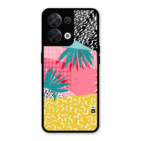 Abstract Grass Hues Glass Back Case for Oppo Reno8 5G