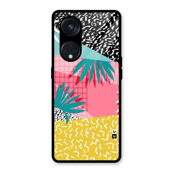 Abstract Grass Hues Glass Back Case for Reno8 T 5G