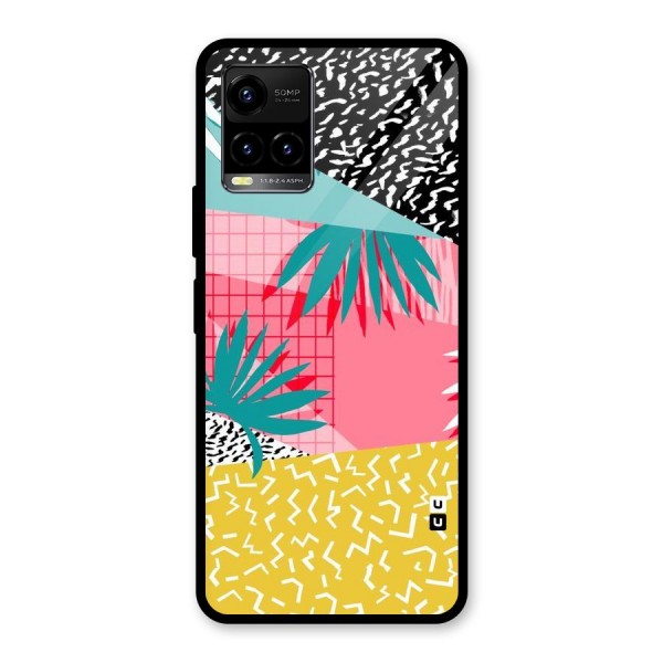 Abstract Grass Hues Glass Back Case for Vivo Y21 2021