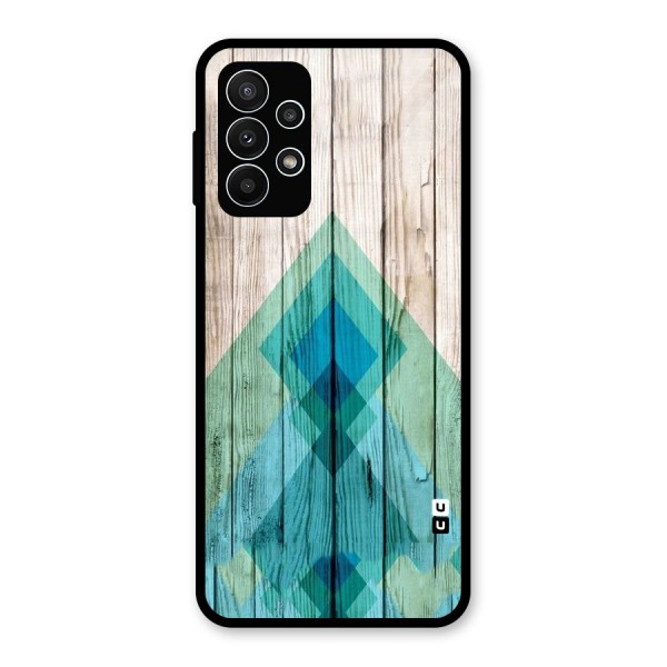 Abstract Green And Wood Glass Back Case for Galaxy A23