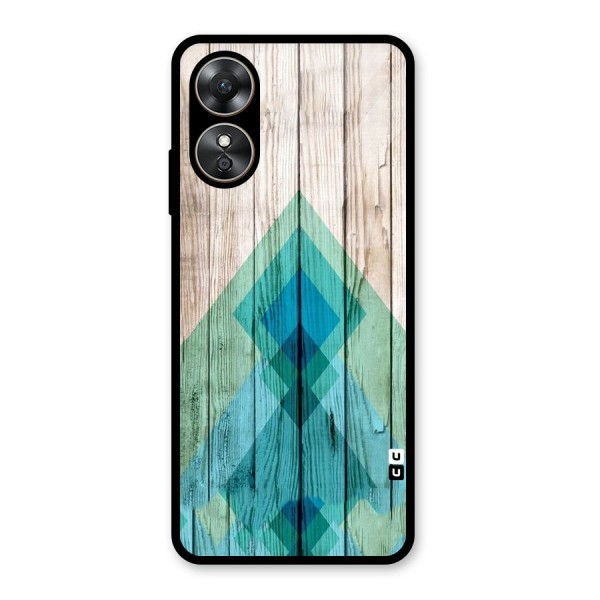 Abstract Green And Wood Glass Back Case for Oppo A17