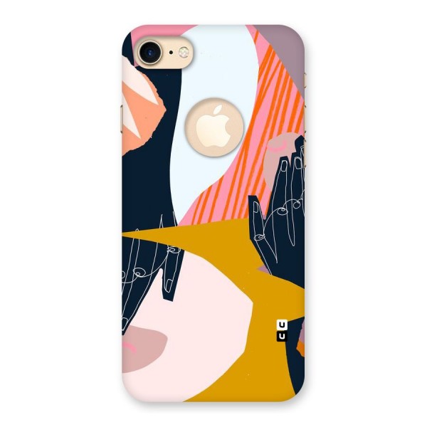 Abstract Hands Back Case for iPhone 8 Logo Cut